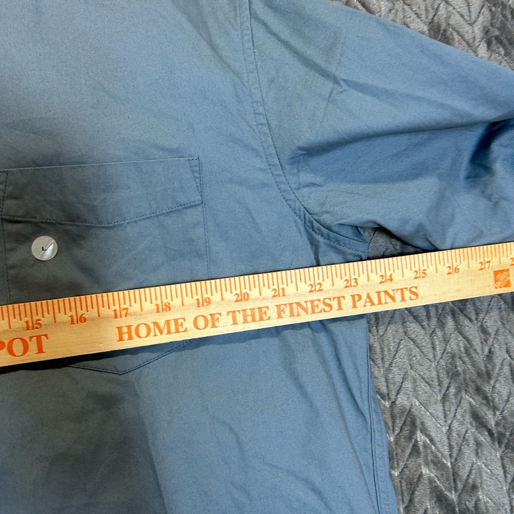 New Men’s Eddie Bauer Shirt Size Large Y2K Outdoors Blue Denim Cowboy Preppy - Picture 5 of 14